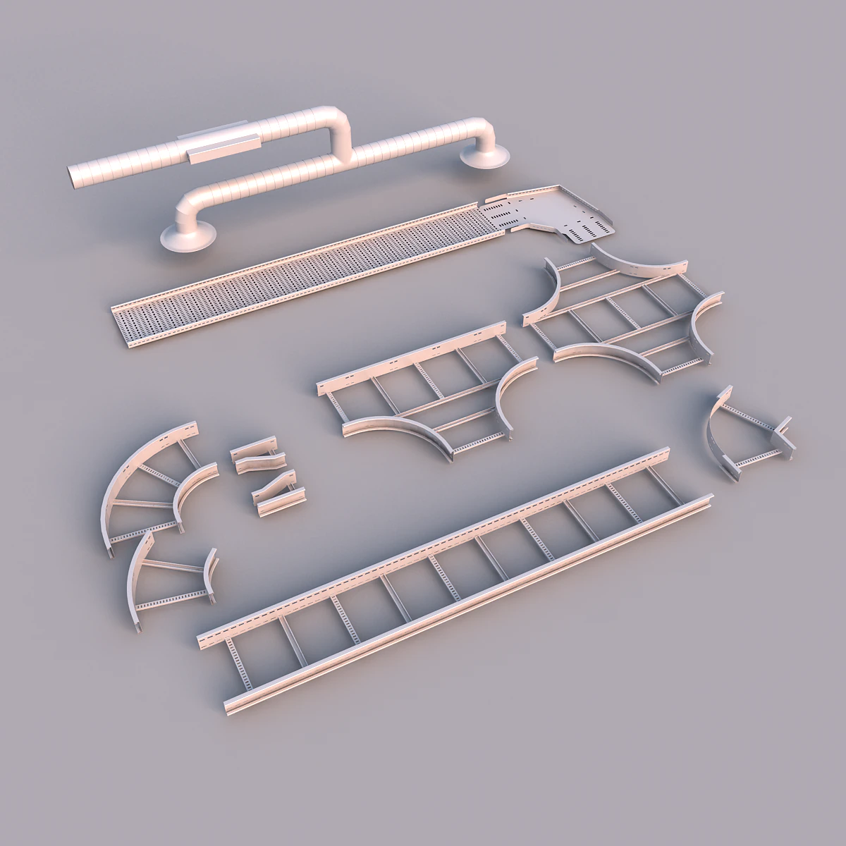cable tray 3D Model .c4d .max .obj .3ds .fbx .stl .blend 