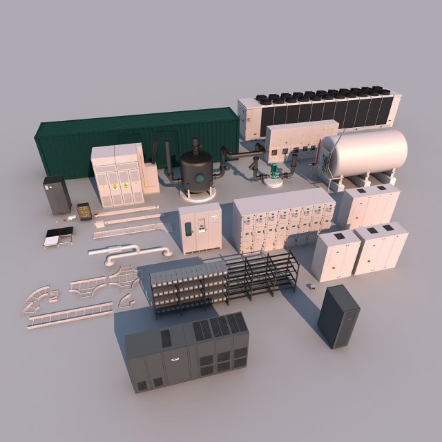 industrial equipment Model 3D .c4d .max .obj .3ds .fbx .stl .blend
