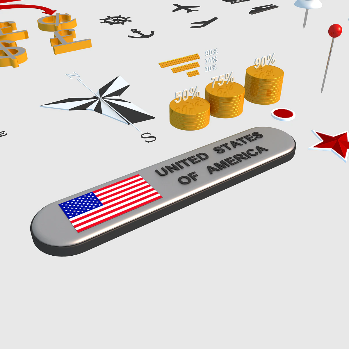 map sign 3D Model .c4d .max .obj .3ds .fbx .stl .blend 