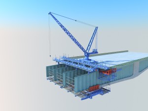 bridge construction hanging basket 3D 모델
