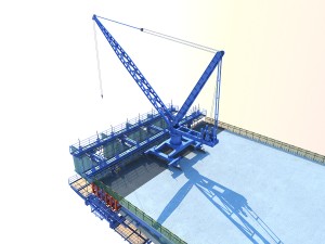bridge construction hanging basket 3D 모델