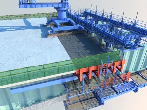 bridge construction hanging basket 3D Model