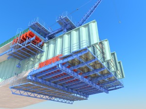 bridge construction hanging basket 3D 모델