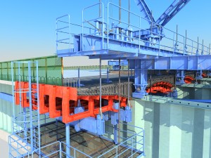 bridge construction hanging basket 3D 모델
