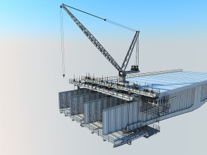 bridge construction hanging basket 3D 모델
