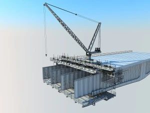 bridge construction hanging basket 3D Model