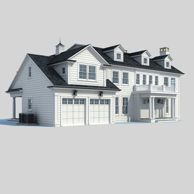 country villa Modelo 3D .c4d .max .obj .3ds .fbx .stl .blend 