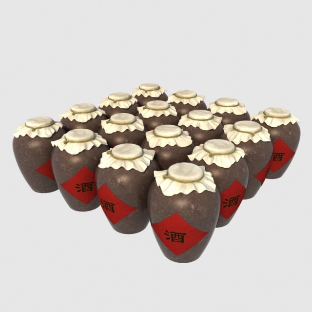wine jar Modelo 3D .c4d .max .obj .3ds .fbx .stl .blend 