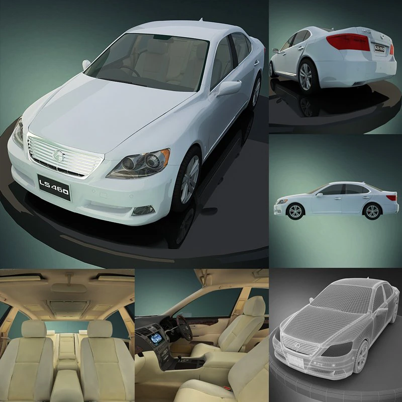 lexus460 3D Model .c4d .max .obj .3ds .fbx .stl .blend 