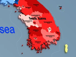 globo-penisola coreana Modello 3D