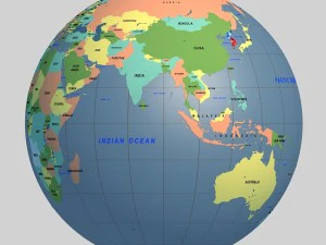 globo-penisola coreana Modello 3D