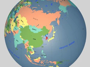 globo-penisola coreana Modello 3D