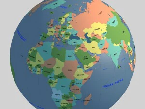 globo-penisola coreana Modello 3D