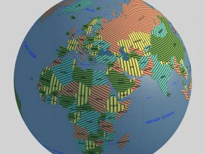 globo-penisola coreana Modello 3D