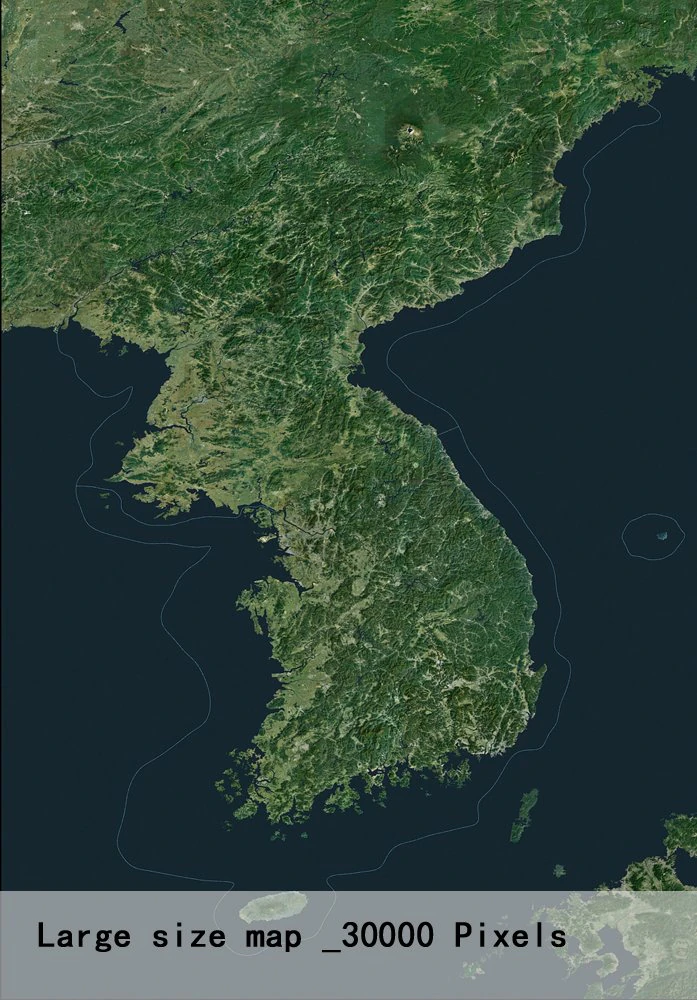 korean peninsula satellite map 3D Model .c4d .max .obj .3ds .fbx .stl .blend 