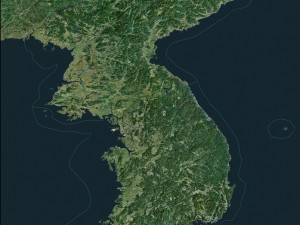 korean peninsula satellite map 3D Model
