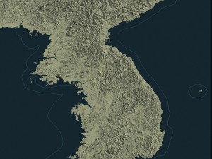 korean peninsula satellite map 3D Model