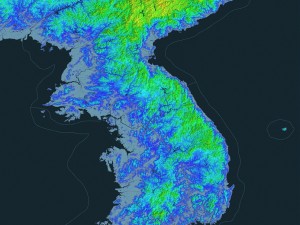 korean peninsula satellite map 3D Model