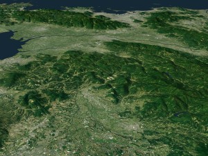 korean peninsula satellite map 3D Model