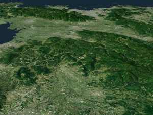 korean peninsula satellite map 3D Model