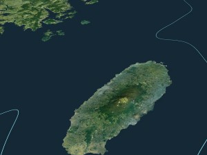 korean peninsula satellite map 3D Model