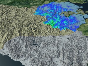 korean peninsula satellite map 3D Model