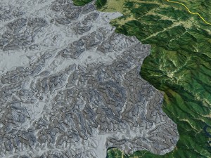 korean peninsula satellite map 3D Model