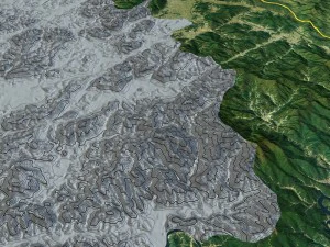 korean peninsula satellite map 3D Model