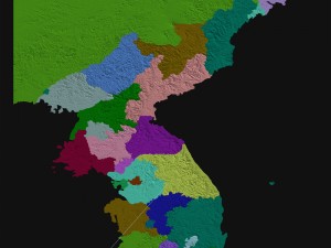korean peninsula satellite map 3D Model