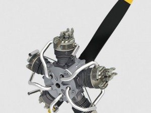 radial engine 5 3D Model