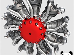 radial engine 9 Model 3D