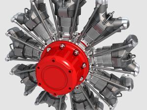 radial engine 9 Model 3D