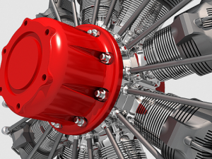 radial engine 9 Model 3D