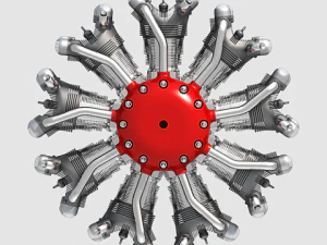 radial engine 9 3D Model