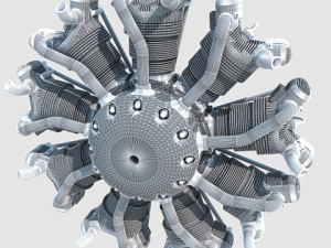 radial engine 9 Model 3D