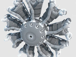 radial engine 9 3D Model