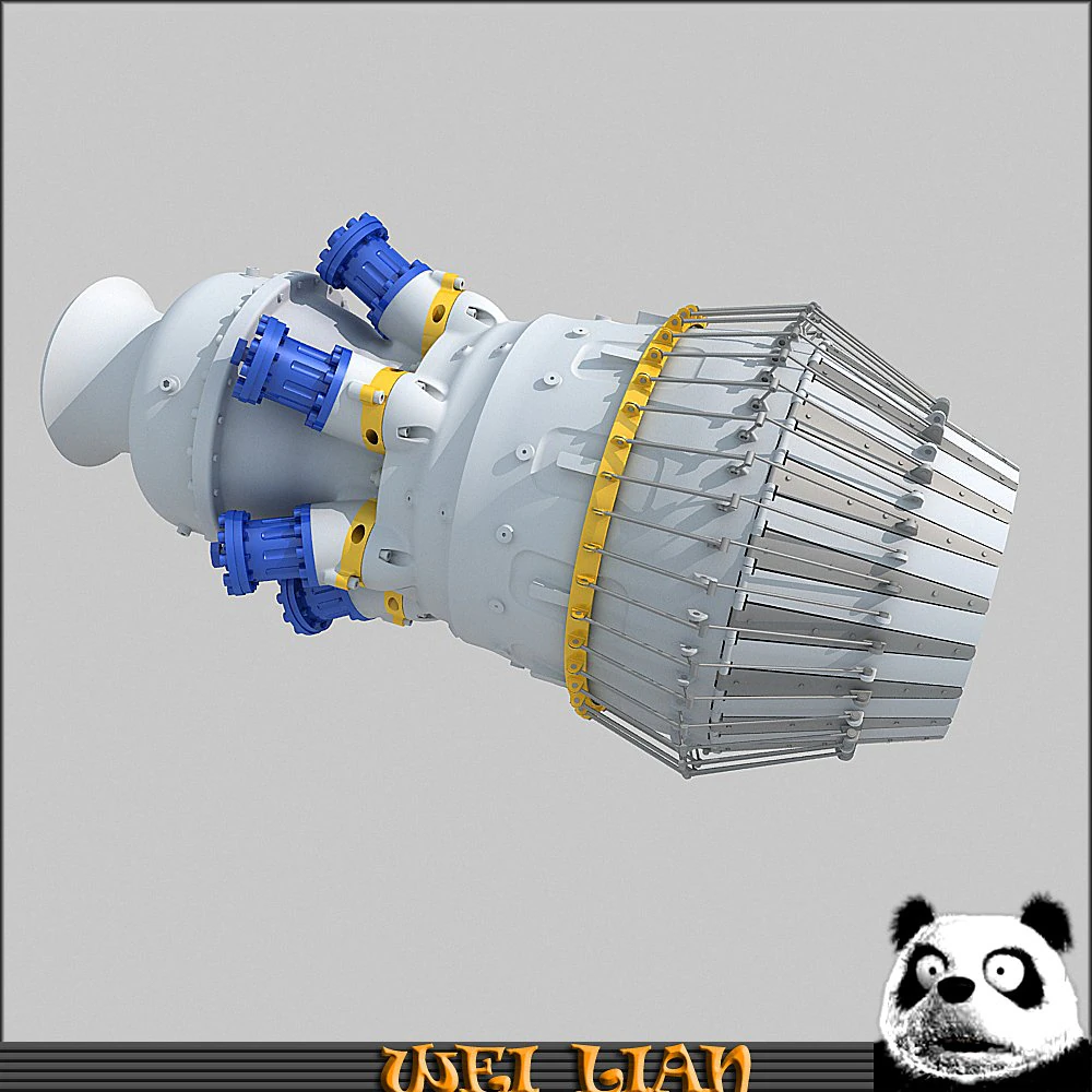 turbine engine 01 3D Model .c4d .max .obj .3ds .fbx .stl .blend