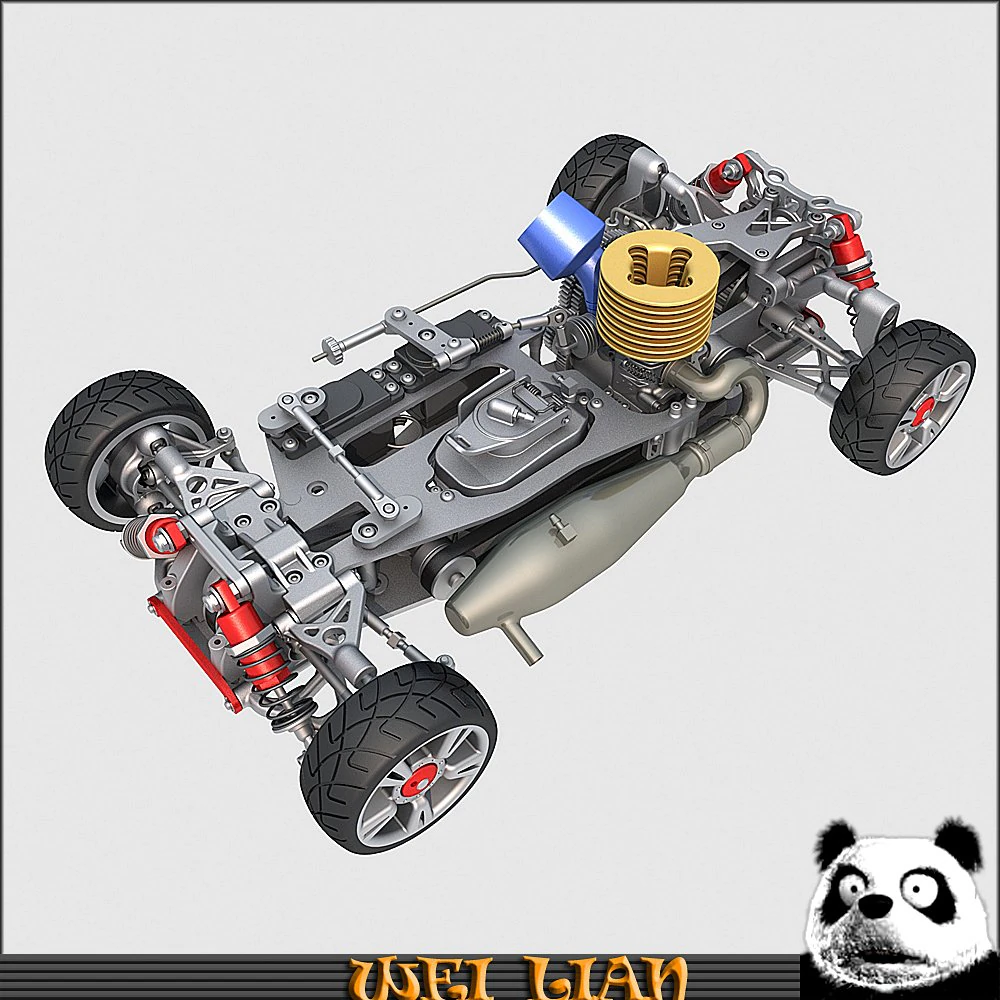 racing car chassis 3D Model .c4d .max .obj .3ds .fbx .stl .blend