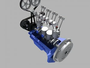 l4 engine 3D Model