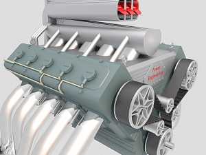 v10 engine 3Dモデル