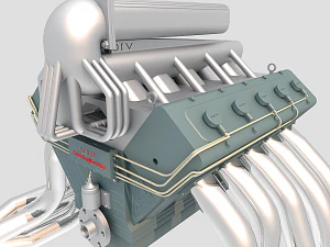 V10发动机 3D 模型