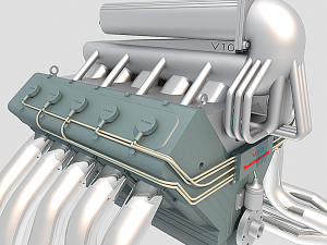 v10 engine 3Dモデル