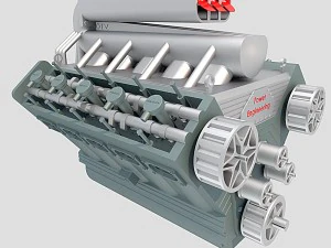 V10发动机 3D 模型