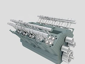 V10发动机 3D 模型