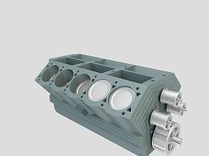 V10发动机 3D 模型