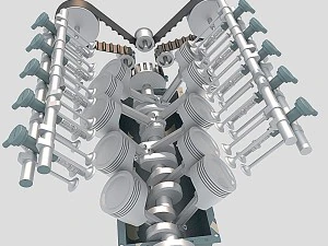 V10发动机 3D 模型