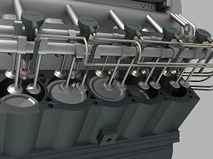 V10发动机 3D 模型
