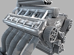 v10 engine 3Dモデル