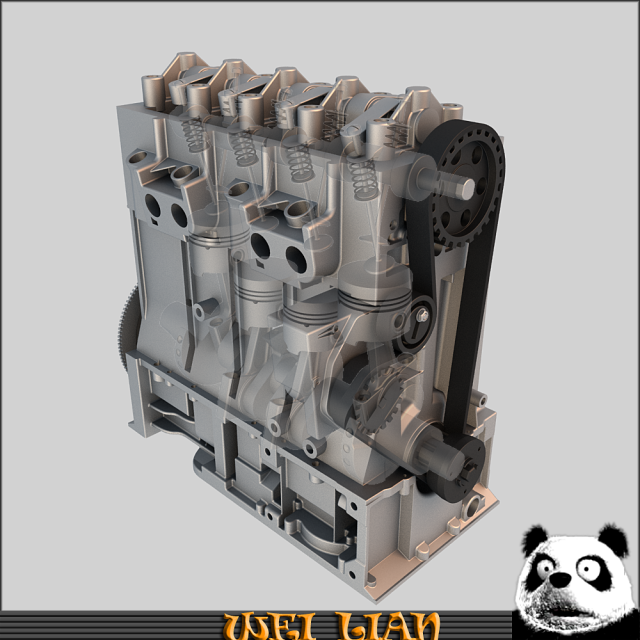 l4 peuguot engine 3D Model .c4d .max .obj .3ds .fbx .stl .blend 