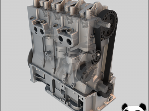 l4 peuguot engine 3D Model